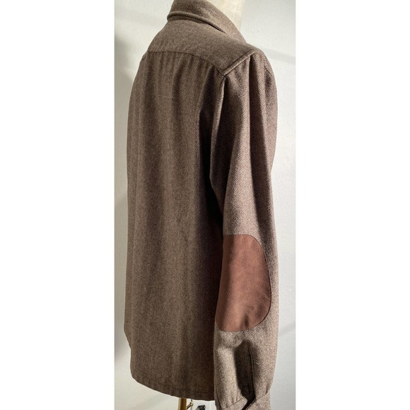 Vintage Countess Mara 100% Wool Button Up Shirt Elbow Patches Chin Strap Men M - Picture 4 of 16